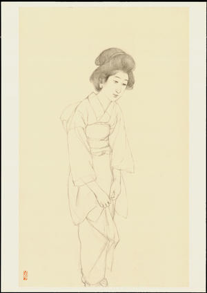 橋口五葉: Graphite on Paper Sketch 12 - Ohmi Gallery