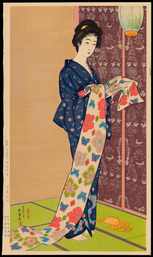 橋口五葉: Daughter in a Summer Kimono - 夏装之娘 - Ohmi Gallery