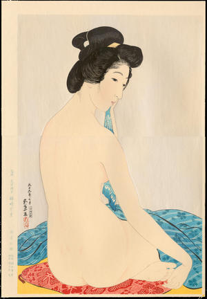 Hashiguchi Goyo: Woman after a Bath (Delicate Skin) - 化粧の女 （やわはだ） - Ohmi Gallery