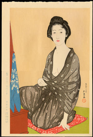 Hashiguchi Goyo: Summer Kimono (In a Light Garment, a Woman from Naniwa) - 夏衣の女（うすごろも浪花の女） - Ohmi Gallery