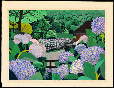 Hayashi, Waichi: Summer Hydrangea - 夏・紫陽花 - Ohmi Gallery