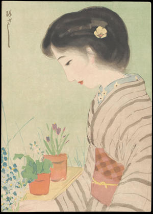 Morita Hisashi: Bijin Viewing Flowers (1) - Ohmi Gallery