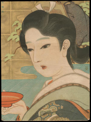 Igawa Sengai: Bijin Waitress (1) - Ohmi Gallery