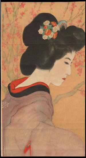 Ito Shinsui: Spring Bijin with Flower Ornament (1) - Ohmi Gallery