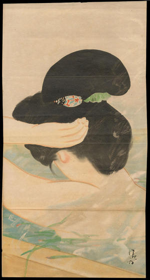 Kaburagi Kiyokata: Bijin Having a Bath (1) - Ohmi Gallery