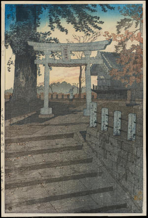 Kasamatsu Shiro: Evening Sky at Suwa Shrine - Ohmi Gallery