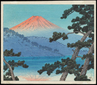 Kawase Hasui, 川瀬巴水 (Hasui, Kawase)による浮世絵「Dawn over Lake Shoji」