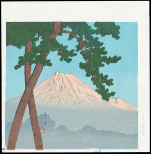 Japanese Print "Mt Fuji at Dawn - 富士の朝" by Kawase Hasui, 川瀬巴水 (Hasui, Kawase)