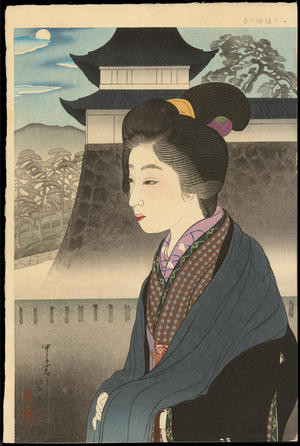 Miki Suizan: Moon at Nijo Castle - 二条城の月 - Ohmi Gallery
