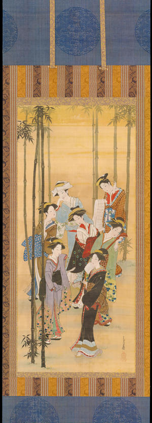 Miyagawa Choshun: Seven Bijin in a Bamboo Forest - 竹林七美人図 - Ohmi Gallery