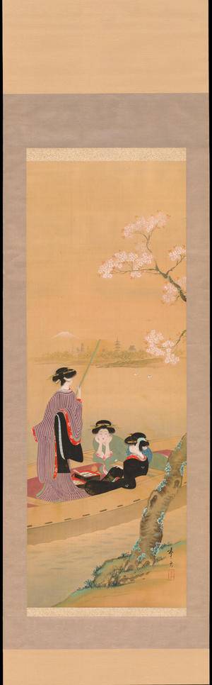 Mizuno Toshikata: Viewing Spring from the River - 春みる川之図 - Ohmi Gallery