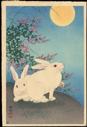 Shoson Ohara: Two Rabbits - Ohmi Gallery
