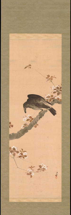 Okumura Keiho: Crow on Cherry Tree - Ohmi Gallery