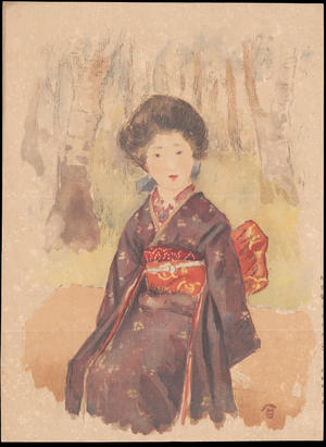 Shirataki Ikunosuke: Bijin in Woods (1) - Ohmi Gallery