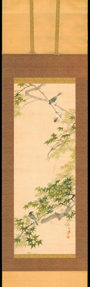 Shoshun: Maple Tree and Birds - Ohmi Gallery