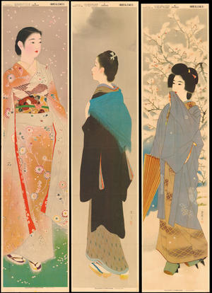 Various artists: Snow (Shinsui), Moon (Kiyokata), Flower (Yamakawa) - Ohmi Gallery