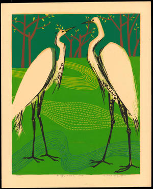 Takagi, Shiro: White Cranes Whispering - Ohmi Gallery