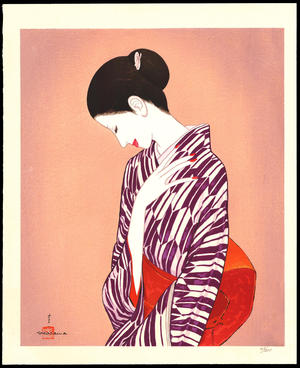 Takasawa Keiichi: Woman in kimono - Ohmi Gallery