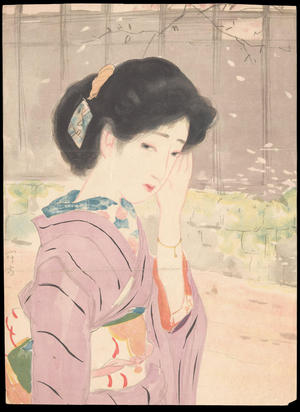 Ikeda, Terukata: Bijin Looking Shy (1) - Ohmi Gallery