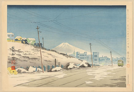 Tokuriki Tomikichiro: No. 31- Fine Weather After The Storm In Tokyo Ochanomizu - 東京お茶の水乃雪晴 - Ohmi Gallery