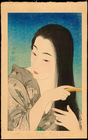 Torii Kotondo: Hair Combing - 髪梳き - Ohmi Gallery