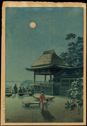 Tsuchiya Koitsu: Autumn Moon at Ishiyama Temple - 石山寺の秋月 - Ohmi Gallery