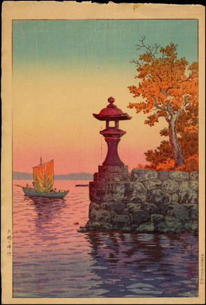 Tsuchiya Koitsu: Returning Sailboat at Yabase - 矢橋の帰船帆 - Ohmi Gallery