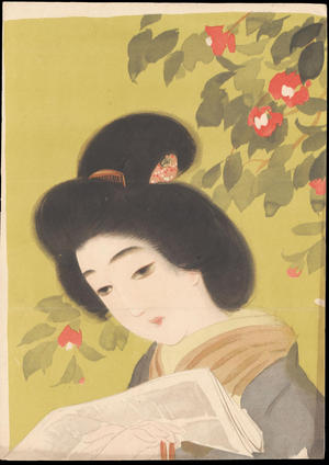 Unknown: Bijin and Flowers (1) - Ohmi Gallery