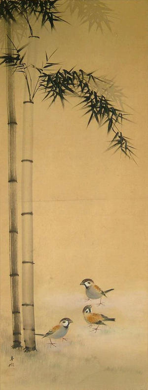 無款: Sparrows and Bamboo (1) - Ohmi Gallery