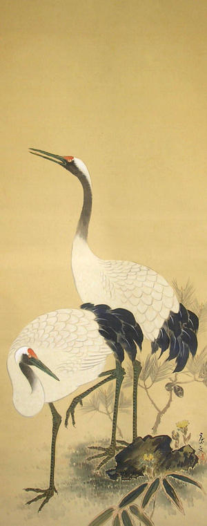 無款: Two Cranes (1) - Ohmi Gallery