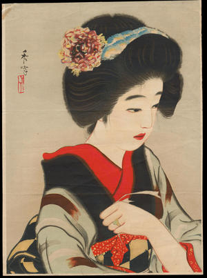 Shuho, Yamakawa: Bijin with Hair Ornament (1) - Ohmi Gallery