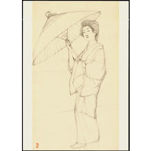 橋口五葉: Graphite on Paper Sketch 8 - Ohmi Gallery