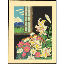 Hayashi, Waichi: Golden-Rayed Lily and Cosmos - やまゆりとコスモス - Ohmi Gallery