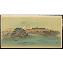 Utagawa Hiroshige: Rokugo Ferry Crossing - 六郷渡子 - Ohmi Gallery