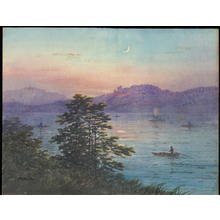 Houshin: Boats on River by Moonlight (1) - Ohmi Gallery