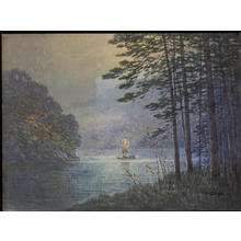 Houshin: Sailboat on River by Cedar Forest (1) - Ohmi Gallery