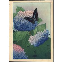 Taisui, Inuzuka: Butterfly and Hydrangea - Ohmi Gallery