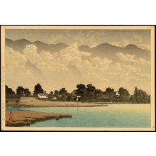 川瀬巴水: Lake Kizaki in Shinshu - 信州 木崎湖 - Ohmi Gallery