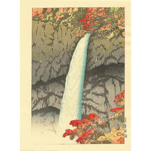 川瀬巴水: Nikko Kegon Waterfall - 華源滝 - Ohmi Gallery