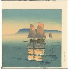 Estampe japonaise "Morning At Takamatsu" par Kawase Hasui, 川瀬巴水 (Hasui, Kawase)