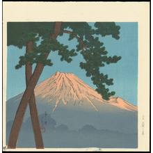 Japanese Print "Mt Fuji at Dawn - 富士の朝" by Kawase Hasui, 川瀬巴水 (Hasui, Kawase)