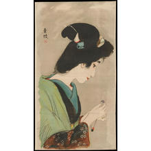 Morikawa Seiha: Bijin Holding a Bracelet (1) - Ohmi Gallery