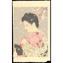 Tatsumi, Shimura: Hanafubuki (Falling Cherry Blossoms) - 花吹雪 - Ohmi Gallery
