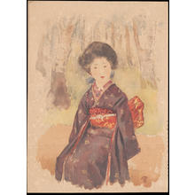 Shirataki Ikunosuke: Bijin in Woods (1) - Ohmi Gallery