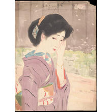 Ikeda, Terukata: Bijin Looking Shy (1) - Ohmi Gallery