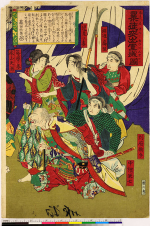 Japanese Print "「暴徒突出軍議図」" by Toyohara Chikanobu, 豊原周延 (周延)