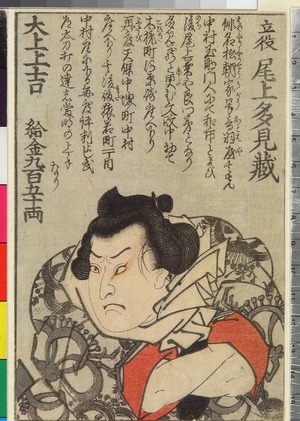 Utagawa Kunisada: 「立役 尾上多見蔵」 - Ritsumeikan University