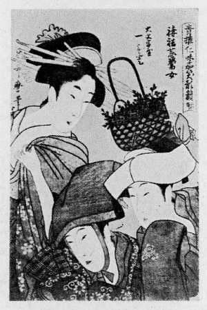 Kitagawa Utamaro, 喜多川歌麿 (歌麿)による浮世絵「「青楼仁和賀笑顔競」」