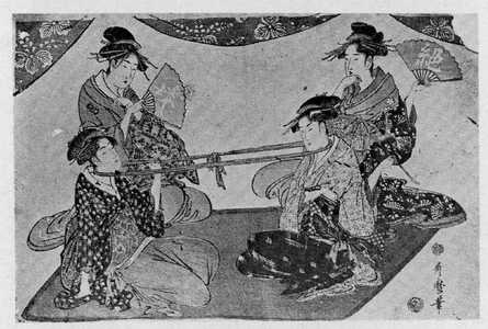 Kitagawa Utamaro: （おきたおひさ首引） - Ritsumeikan University