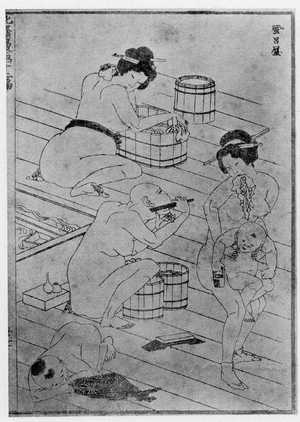 Katsushika Hokusai: 「風呂屋」 - Ritsumeikan University